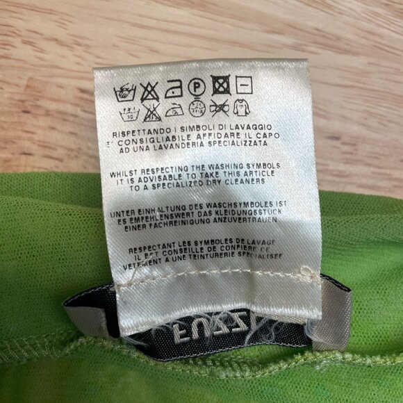 FUZZI Jean Paul Gaultier Art To Wear Y2K Mesh Kimono Top Large Open Tie Front - Picture 9 of 9